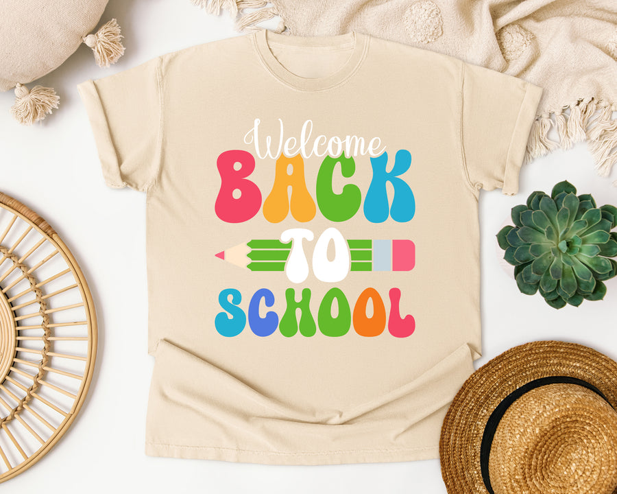 Welcome Back To School Pencil graphic tee in Ivory