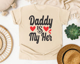 Daddy Is My Hero Black graphic tee in Ivory