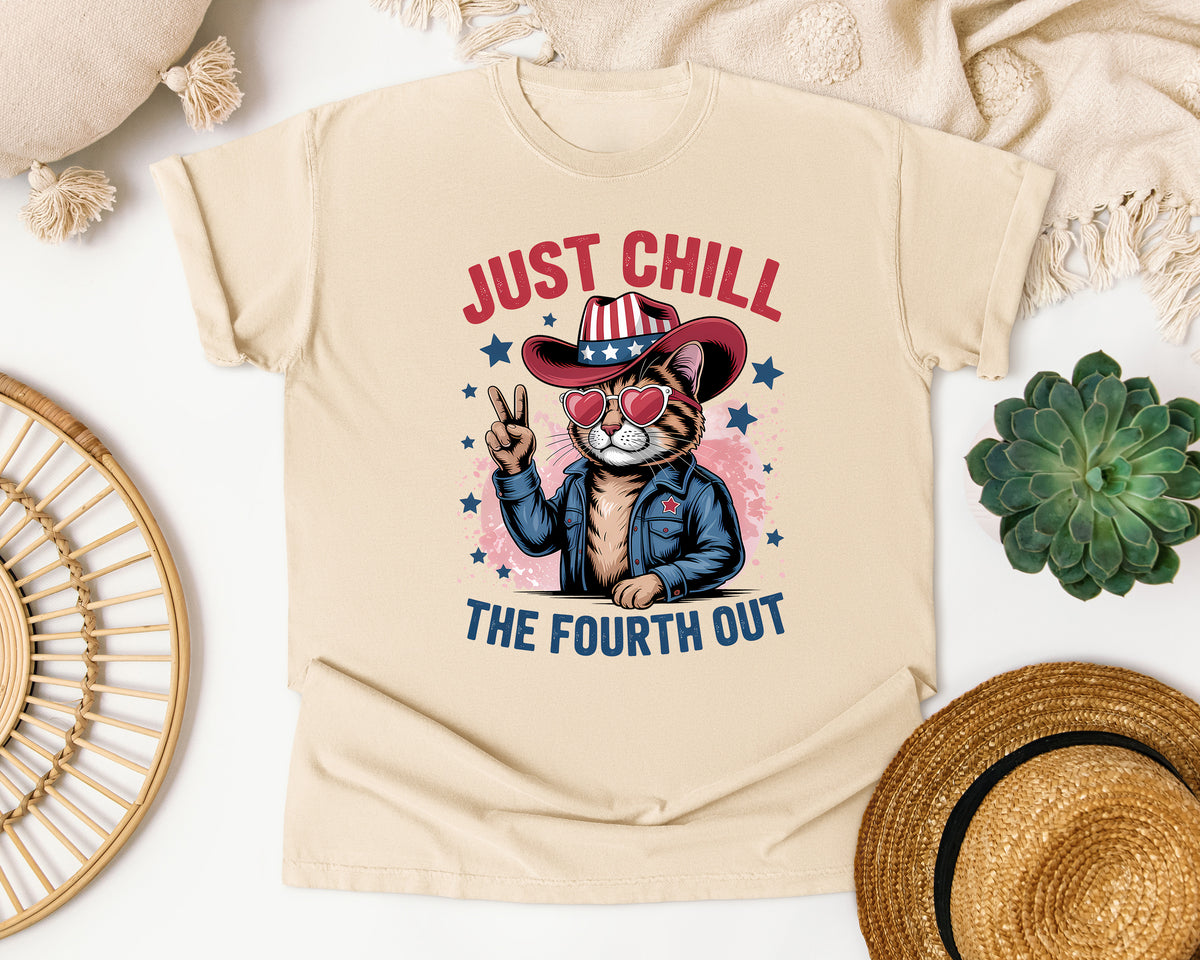 Just Chill The Fourth Out graphic tee in Ivory