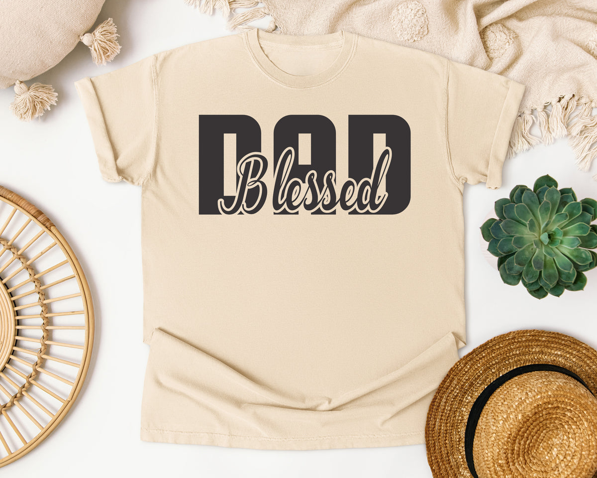 Blessed Dad Navy graphic tee in Ivory