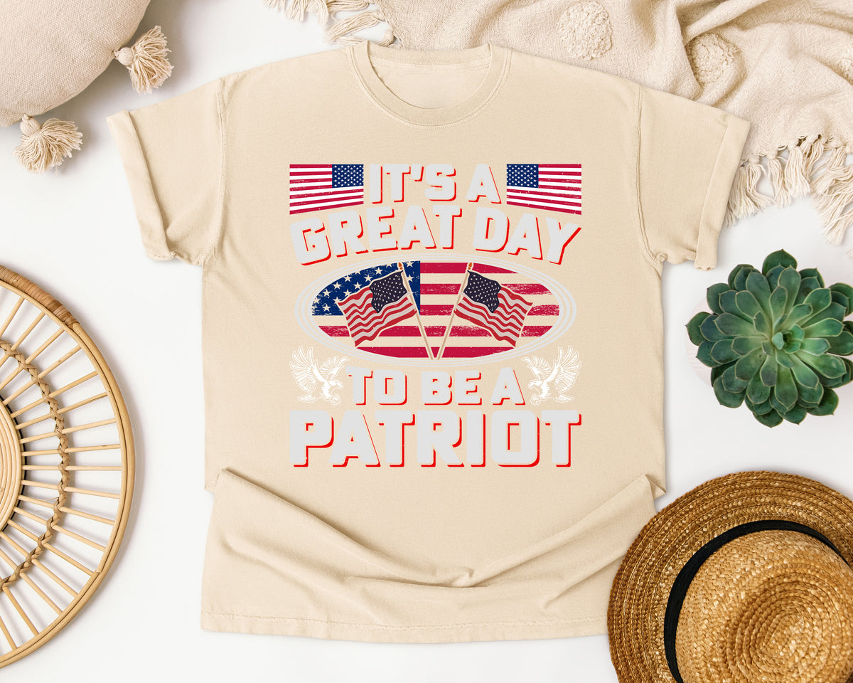 It's A Great Day To Be A Patriot graphic tee in Ivory