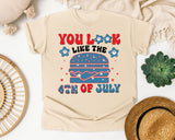 You Look Like The 4th Of July Blue graphic tee in Ivory