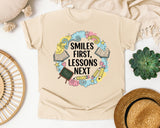 Smiles First Lessons Next graphic tee in Ivory