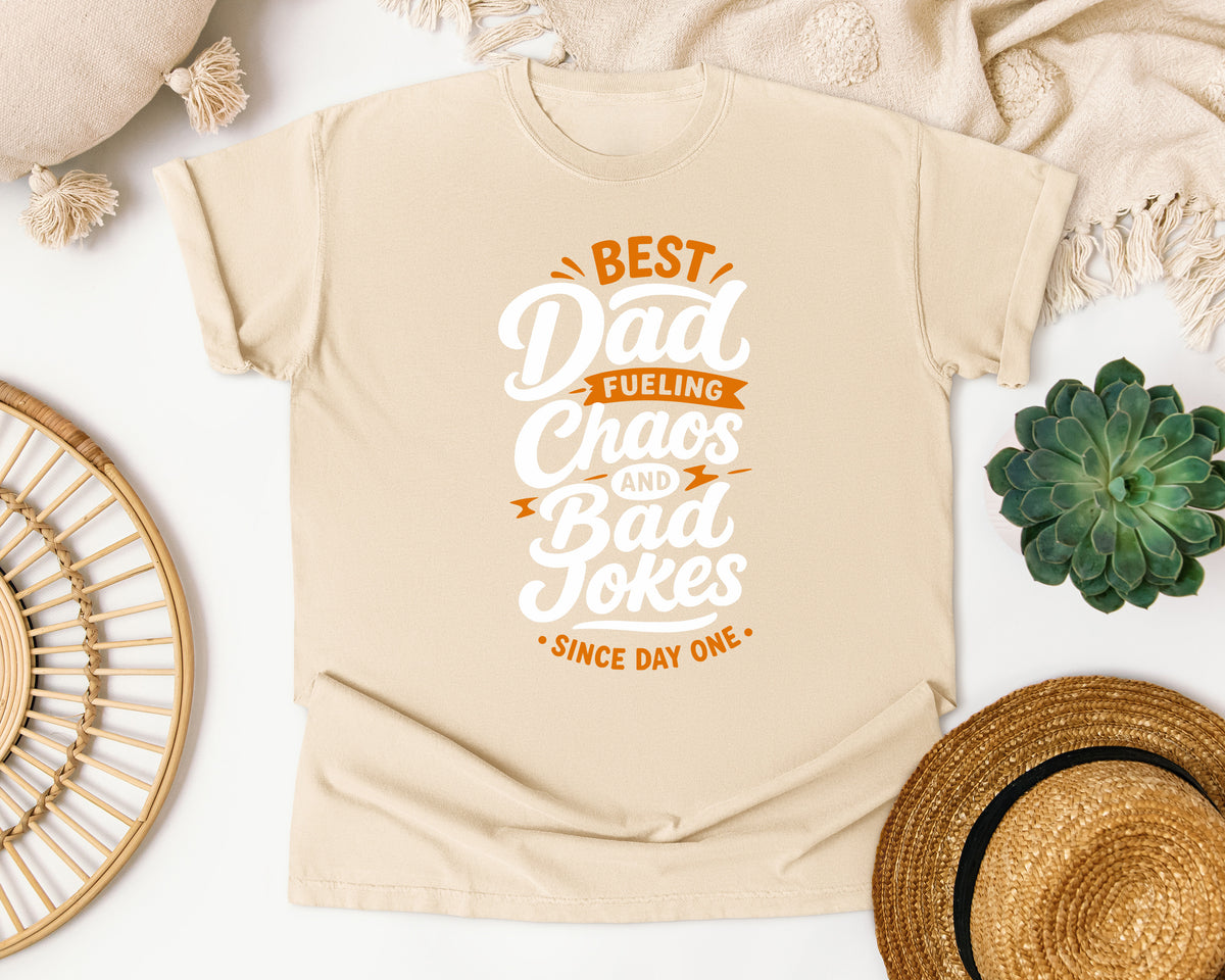 Best Dad Fueling Chaos And Bad Jokes White graphic tee in Ivory