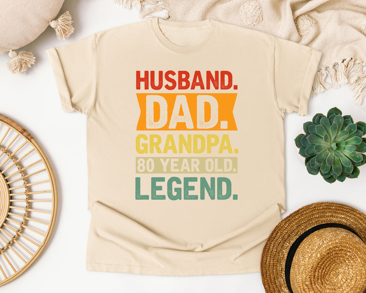 Husband Dad Grandpa Legend graphic tee in Ivory