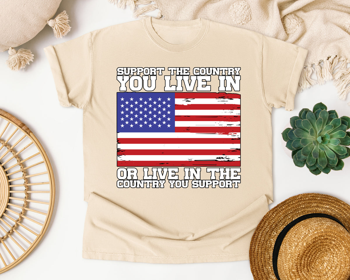 Support The Country You Live In graphic tee in Ivory
