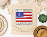 Support The Country You Live In graphic tee in Ivory