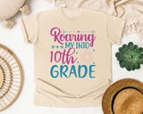 Roaring My Into 10th Grade graphic tee in Ivory