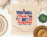You Will Never Be Forgotten graphic tee in Ivory