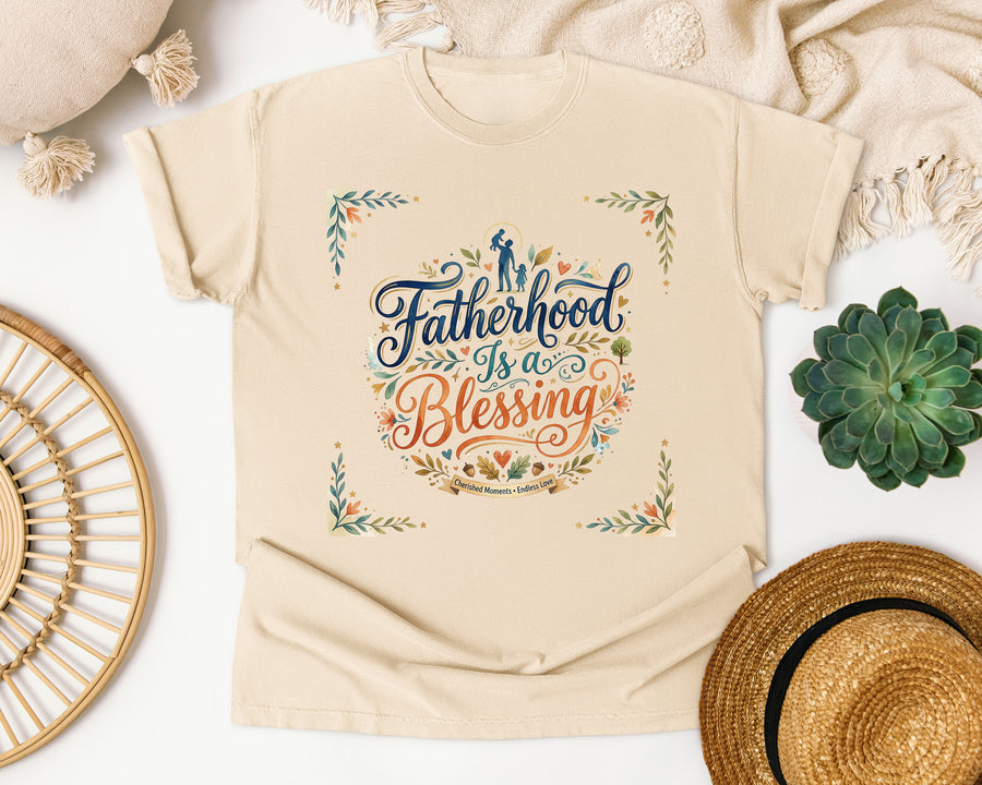 Fatherhood Is A Blessing Grey 2 graphic tee in Ivory
