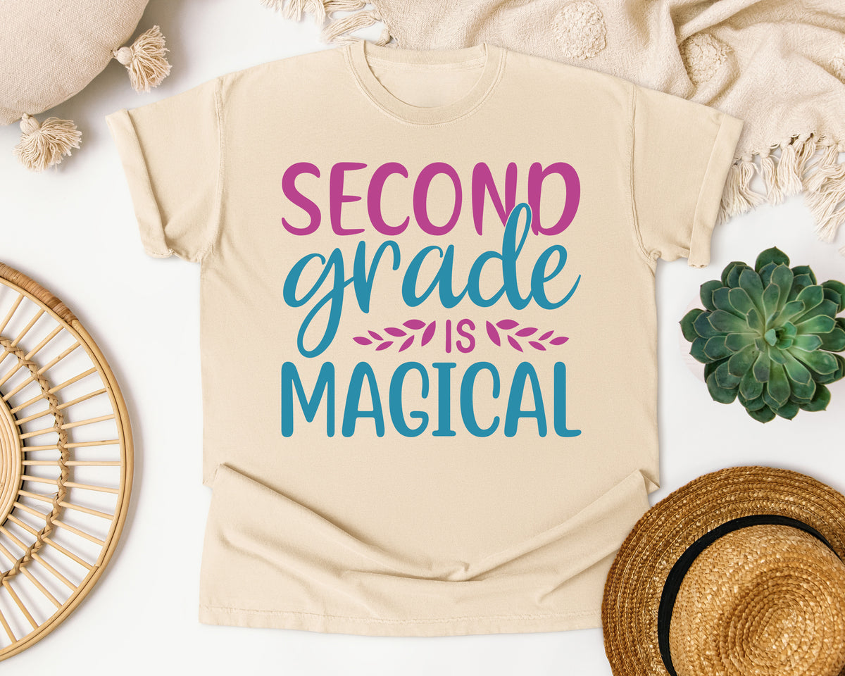 Second Grade Is Magical Script graphic tee in Ivory