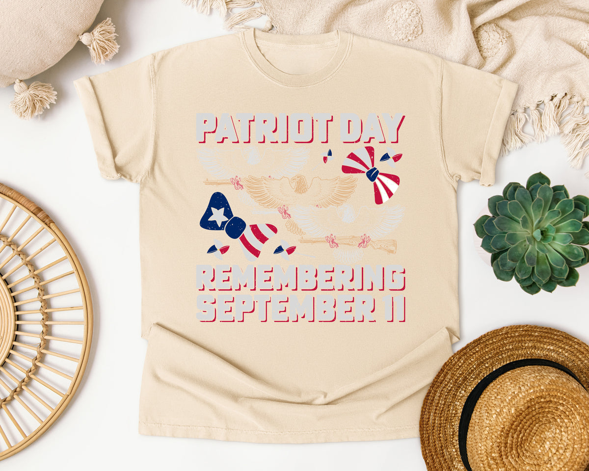 Patriot Day Remembering September 11 graphic tee in Ivory