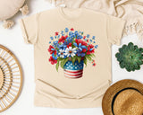 Patriotic Flower Bouquet graphic tee in Ivory