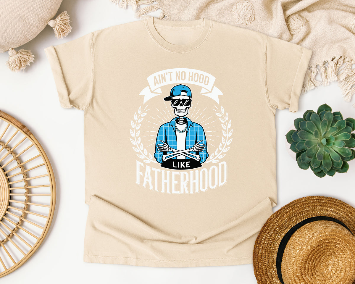 Ain't No Hood Like Fatherhood White 2 graphic tee in Ivory