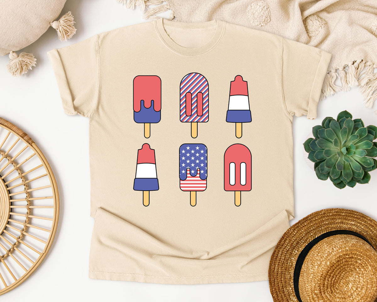 Patriotic Popsicle Set graphic tee in Ivory