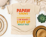 Papaw Knows Everything graphic tee in Ivory