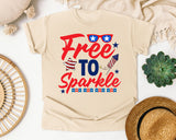 Free To Sparkle Red graphic tee in Ivory