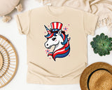 Patriotic Unicorn graphic tee in Ivory