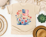 Flag With Flowers graphic tee in Ivory