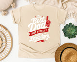 The Best Dad Not Perfect Just Legendary White graphic tee in Ivory