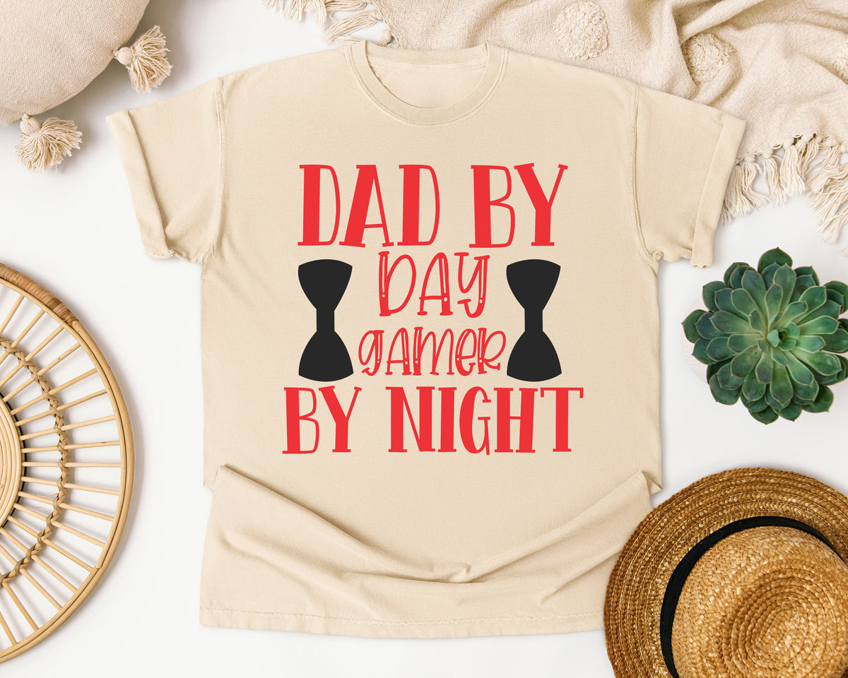 Dad By Day Gamer By Night White 3 graphic tee in Ivory