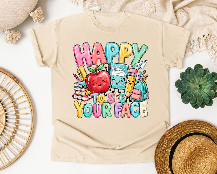Happy To See Your Face Books graphic tee in Ivory