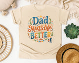 Dad Makes Life Better Grey graphic tee in Ivory