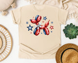 Patriotic Balloon Dog graphic tee in Ivory