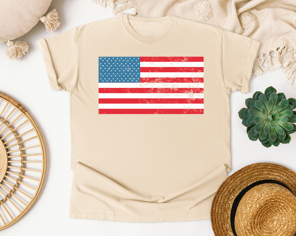 American Flag graphic tee in Ivory