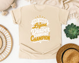 Dad Jokes Legend Diaper Changing Champion White graphic tee in Ivory