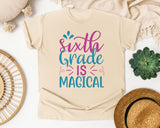 Sixth Grade Is Magical Script graphic tee in Ivory
