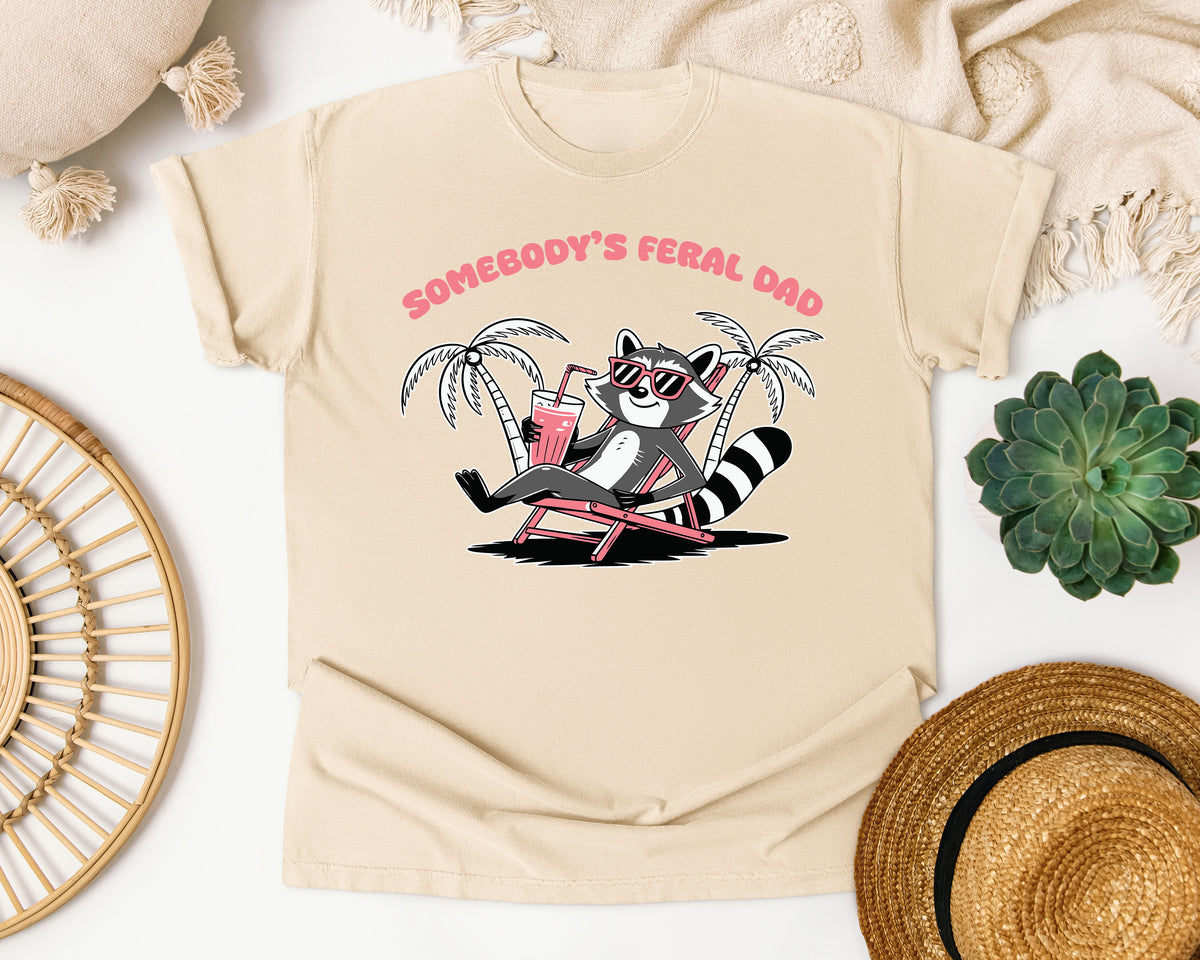 Somebody's Feral Dad graphic tee in Ivory
