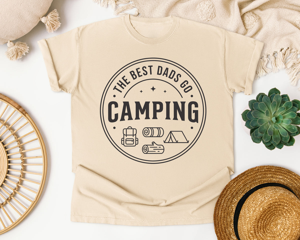The Best Dads Go Camping Grey graphic tee in Ivory