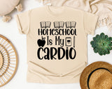 Homeschool Is My Cardio graphic tee in Ivory