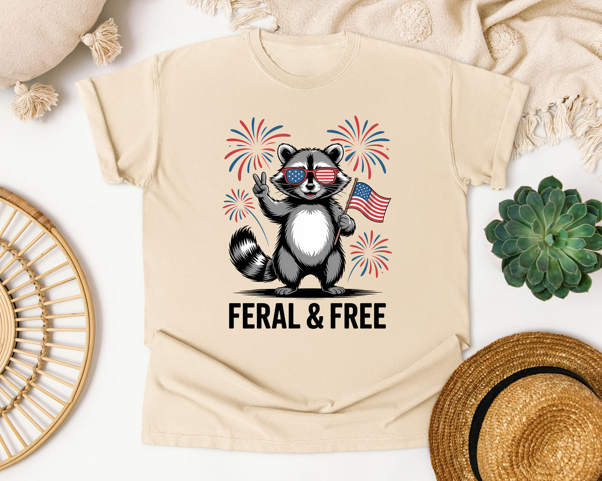 Feral And Free Grey 2 graphic tee in Ivory