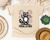 Feral And Free Grey 2 graphic tee in Ivory
