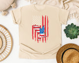 Eagle American Flag Red graphic tee in Ivory