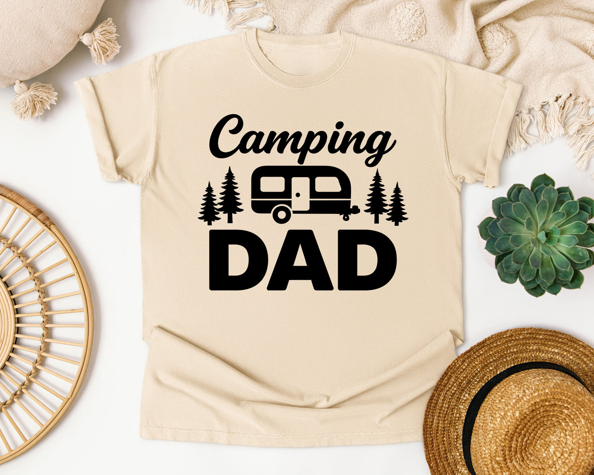 Camping Dad White graphic tee in Ivory
