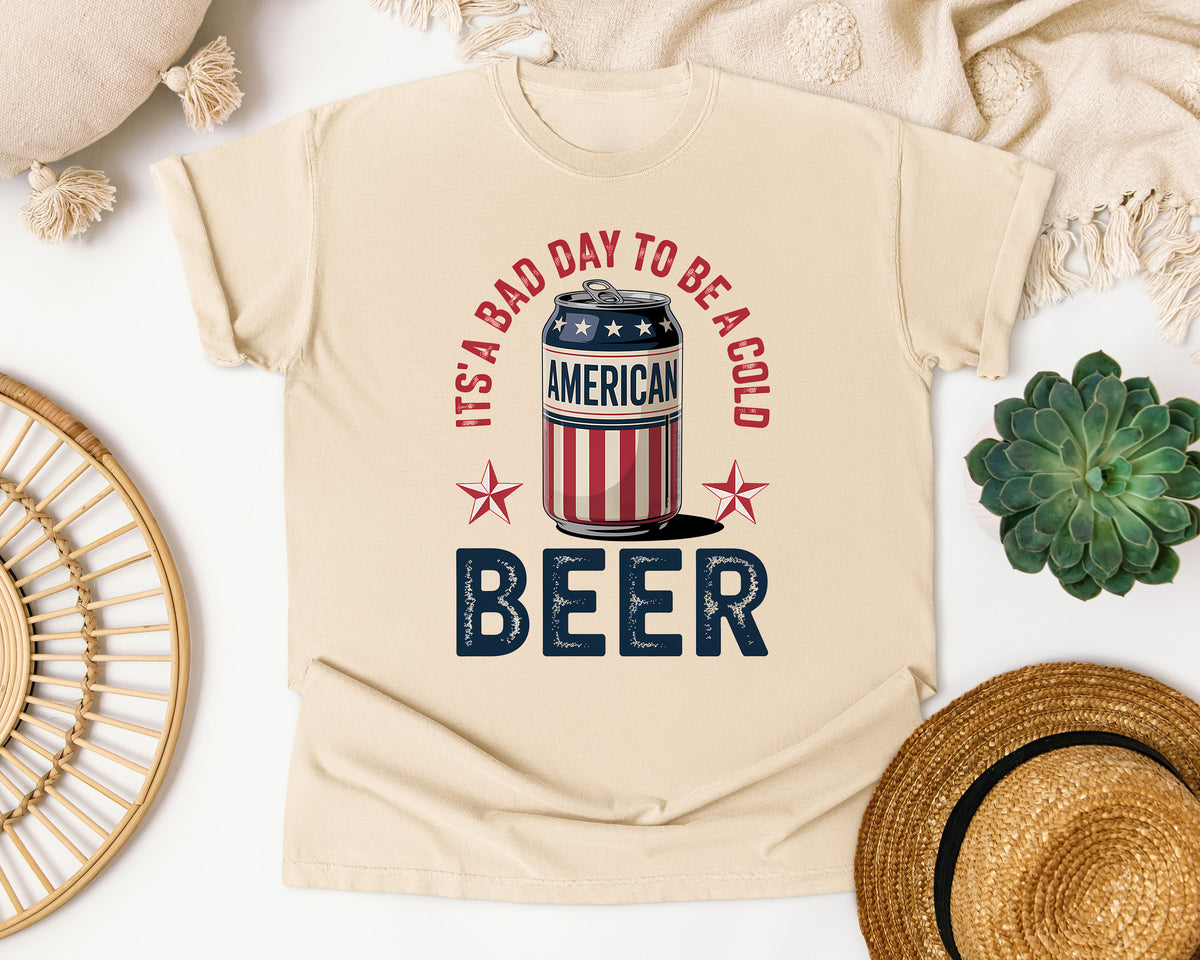 It's A Bad Day To Be A Cold American Beer graphic tee in Ivory