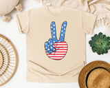 American Flag Peace Sign graphic tee in Ivory
