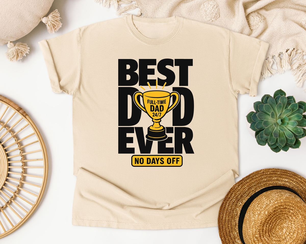 Best Dad Ever No Days Off White 2 graphic tee in Ivory