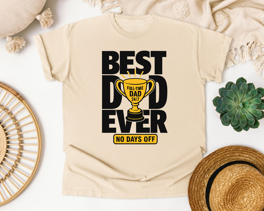 Best Dad Ever No Days Off White 2 graphic tee in Ivory