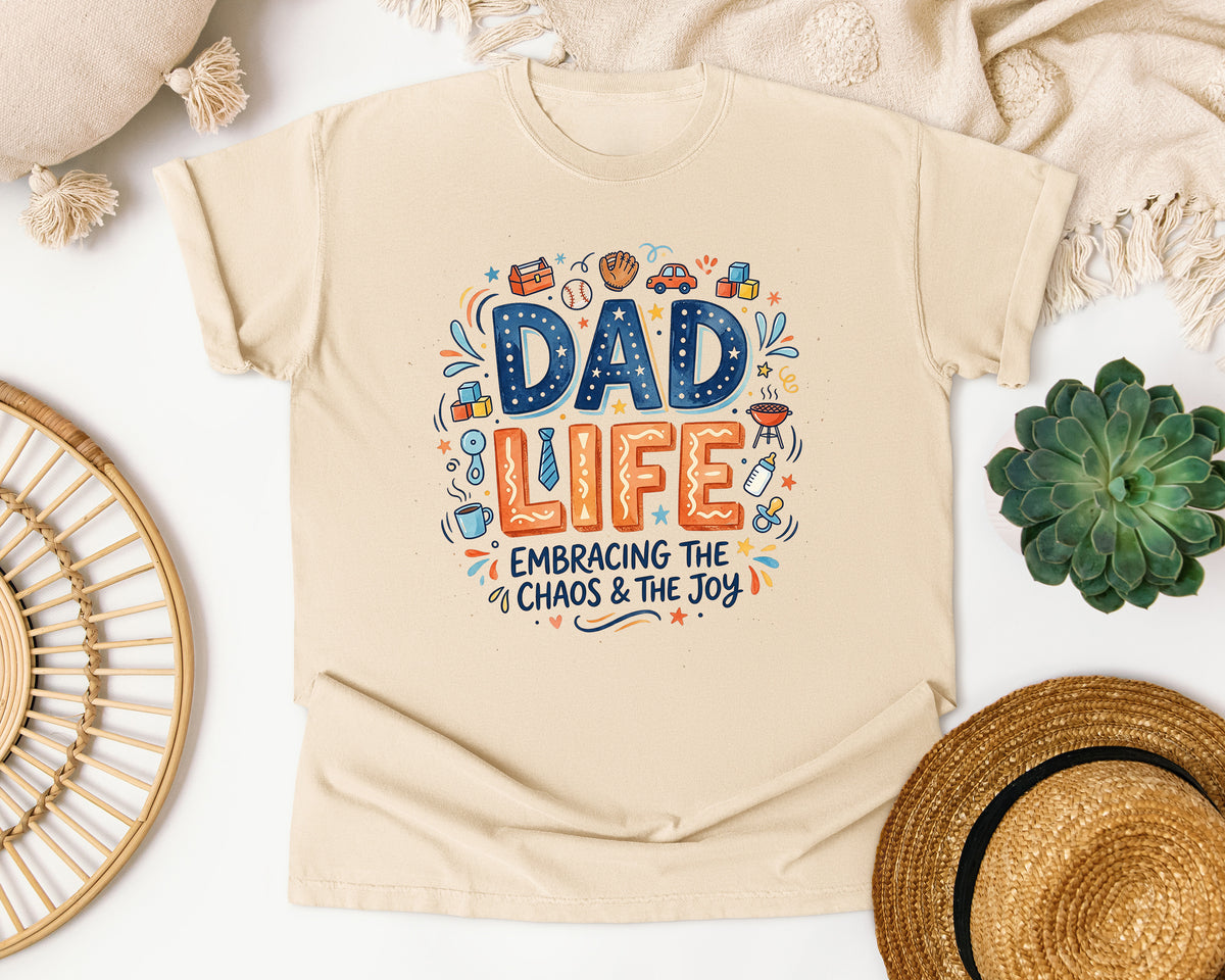Dad Life Embracing The Chaos And The Joy graphic tee in Ivory