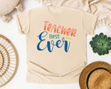 Best Teacher Ever Script graphic tee in Ivory