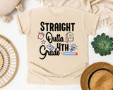 Straight Outta 4th Grade Alarm Clock graphic tee in Ivory