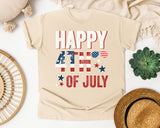 Happy 4th Of July White graphic tee in Ivory