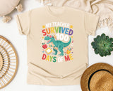 My Teacher Survived 100 Days Of Me Dino graphic tee in Ivory