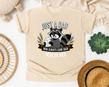 Just A Dad Who Always Came Back With The Milk Brown graphic tee in Ivory