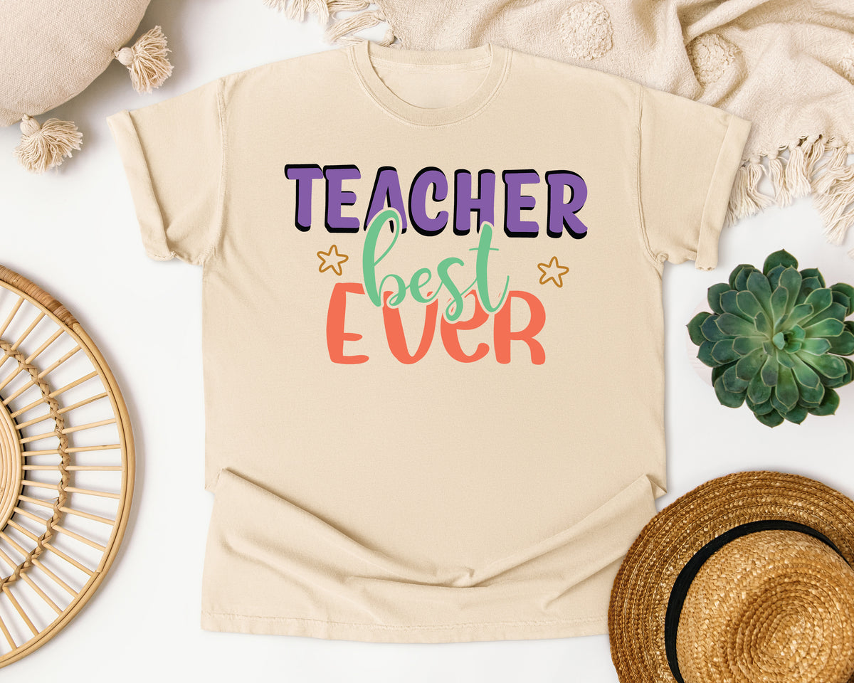 Teacher Best Ever graphic tee in Ivory