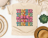 Teacher Teacher Teacher graphic tee in Ivory
